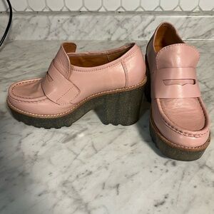 Acne Pink Platform Clog Loafers